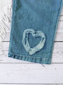 Summer Young Girls Heart Design Casual Pants (Not Denim)