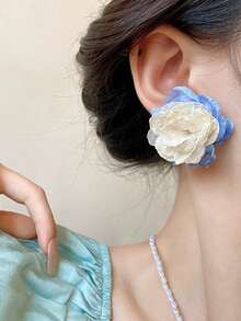 1 对时尚法式浪漫甜美玫瑰形耳钉情人节 - 玫瑰花 - 查看 4