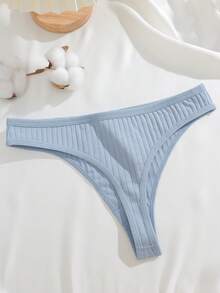 16 Pcs Women's Contton Panties Casual Ribbed Comfy Multicolor Daily Briefs - Multicolor - View 10