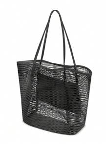 [Beach Bag] Large Capacity Beach Travel Bag | Women's Shoulder Bag, Women's Shopping Tote Bag, Beach Mesh Tote Bag, Women's Foldable Shoulder Bag, Travel Bag Beach Nylon Mesh Tote Bag, Casual Tote Bag Hobo Women's Foldable Shoulder Bag, Mesh Beach Tote Bag Large Size Women's Bag Upgraded Version, With Multiple Pockets, Suitable For Beach Picnic Vacation, Large Capacity Waterproof Beach Bag