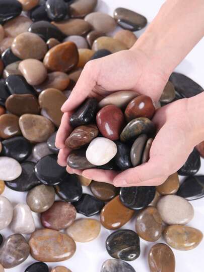 500g/1000g Colorful Decorative Pebbles 2-3cm Suitable For Garden And Home, Multi-Color Stones (White, Black, Yellow, Multicolor), Suitable For Indoor Plants, Vases, Outdoor Planters, Aquariums, Fish Tanks And Holiday Decorations, Ideal For Patios, Balconies, Yards And Gardens As Paving Stones, Suitable For Decoration In National Day, Valentine's Day, Children's Day, Mother's Day, Halloween, Christmas, Independence Day, Music Festivals, Beer Festivals