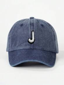 1pc Unisex Outdoor 26 Letter Embroidered Washed Adjustable Baseball Cap, Sun Protection Casual Hat Suitable For Spring, Autumn, Travel, Beach, Vacation, Youth Y2K Style - Navy - View 38