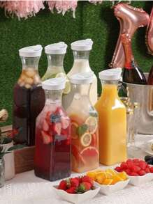 1PC Clear Acrylic Juice Drink Pitcher ,Carafe Jug Water Carafes For Cold Juices, Plastic Juice Container Pitcher Clear Narrow Neck Drink Carafes Mimosa Bar Beverage Pitcher For Outdoors Picnic Parties Tea ,Restaurant, Bar, Beach Vacation Essentials