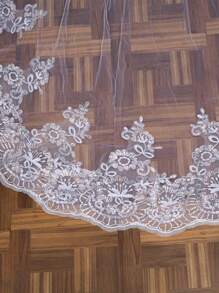 1 件 4 米奢华闪亮蕾丝婚礼新娘面纱，优雅而引人注目的婚礼发饰，适合女士秋季服装