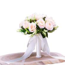 1 Stück Braut/Brautjungfer Rosenstrauß, Seidige Schleife & Künstliche Perlenrose, romantisches Hochzeits-/Valentinstagsgeschenk, Bridal-Shower/JGA, Hochzeitszeremonie Fotorequisiten, Jahrestags-Antrag