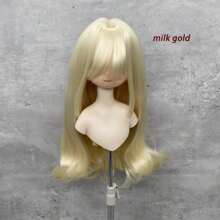 1pc BJD Doll Wig, MJD Doll Wig, SD Doll Wig 3/4/6 Inch Bangs Soft High-Temp Fiber Hair Blank For DIY Cotton Doll Making, Realistic Fantasy 60cm Wig With Inside-Curled Bangs
