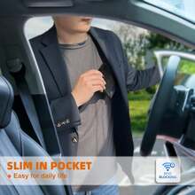 BULLIANT Men Wallet, Slim Leather Wallet Front Pocket Card Holder Gift For Men 11 Slots RFID Blocking - Đen4766 - Xem 4