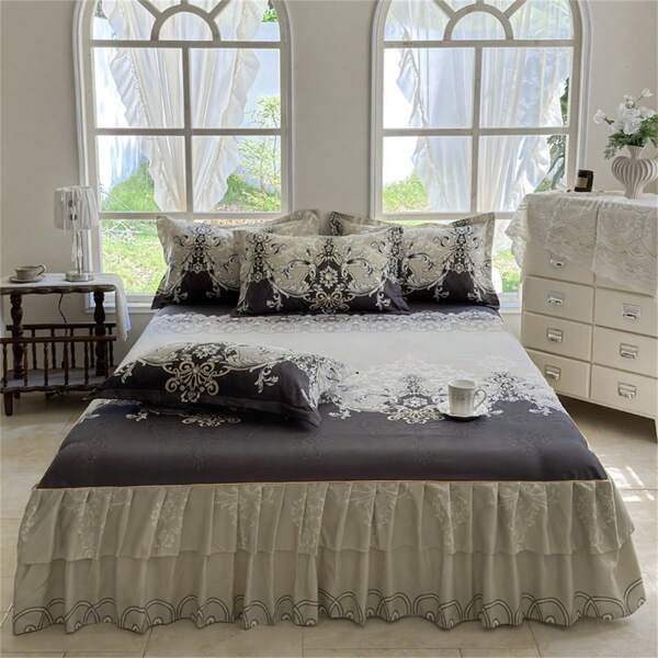 1 Peça Saia de Cama Estilo Coreano, Capa de Cama, Protetor de Cama (Fronha não Inclusa)
