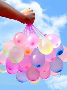 37 stuks/111 stuks waterballonbombal voor zomerwaterspelletjes en waterfeestjes, latex waterballen in gemengde kleuren, automatische afsluiting, snelle watervulling, een gratis wateraansluiting, zeer geschikt voor feestjes, spelletjes en decoraties (willekeurige kleur)