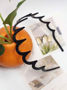4pcs Ladies' Simple Basic Hair Hoop With Big Wavy Shape, Makeup Headband, Plastic Hair Hoop With Elegant Style,
