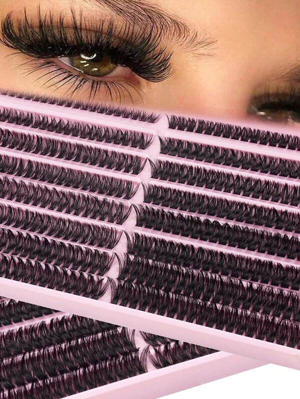 Soft And Natural 30D/40D/50D/60D/80D Individual Eyelash Extension, 8-16mm Mixed 0.07mm D, Ultra Light Weight 16 Rows 320 Pieces Waterproof Mink Single Cluster, 3D Effect False Lashes Suitable For Light Makeup, Heavy Makeup, Daily Look, Cosplay Lashes, Portable For Daily Use Or Going Out On All Occasions