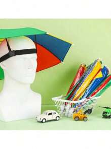 1pc Colorful Umbrella Hat, Hands-Free Foldable Top Umbrella Hat For Outdoor Sun Protection, Suitable For Fishing, Hiking, Camping, Biking, Beach, And Commuting. High-Quality Sun And Rain Protection, Lightweight And Portable Outdoor Accessory, Vivid Colors, Weather-Resistant Headwear. (Color And Style Random)