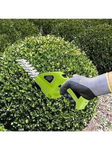 Taille-haies et tondeuse à gazon sans fil, lames en alliage de titane, rechargeable USB, outil de jardinage portatif, cisailles et coupe-herbe, décoration de jardin extérieur avec fond de décoration de vacances (batterie intégrée 2000 mAh)