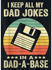 Mens Funny Dad Jokes In Dad-A-Base Vintage For Father's Day T-Shirt - 黑色 - 查看 2