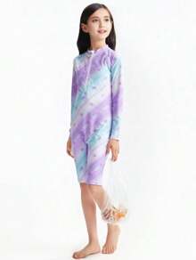 Annil Tween Girl Clothing For Girls Tween Girl Swimwear One-Piece Long Sleeve Suit Summer