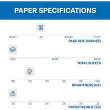Paquete de 10 resmas (5,000 hojas) de papel Hammermill A4, 20 lb, papel para fotocopias (210 mm X 297 mm), 92 de brillo, fabricado en EE. UU., 105500C - A4 - Ver 10