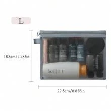 1/3 Stücke graue und schwarze Reisetasche für Kosmetik, aus Nylonmaterial gefertigt, geeignet zum Aufbewahren von Lippenstift, Puder, Lipgloss, Lotion, Handcreme und anderen Damen-Kosmetikartikeln. Zusätzlich können darin auch Alltagsgegenstände wie Masken, Stifte und Radiergummis aufbewahrt werden.