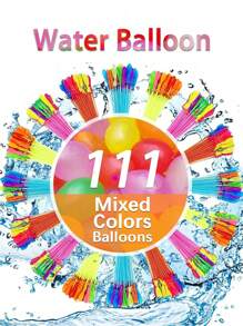 37 stuks/111 stuks waterballonbombal voor zomerwaterspelletjes en waterfeestjes, latex waterballen in gemengde kleuren, automatische afsluiting, snelle watervulling, een gratis wateraansluiting, zeer geschikt voor feestjes, spelletjes en decoraties (willekeurige kleur)