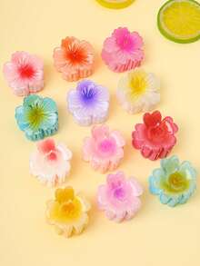 6/12pcs Multi-Color Bohemian Style Artificial Medium Flower Hair Clips, Ideal Gift For Fashionable Women - Multicolor - View 4