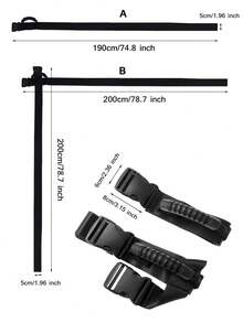 1 Pc Portable Strapping Packing Cross Strap Nylon Packing Strap Moving Heavy Duty Cargo Handle - Black - View 3