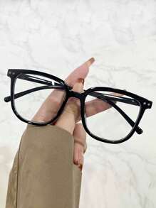 1/3pcs Unisex Square Frame Daily Wear Optical Glasses, Campus Style Face-Flattering Glasses