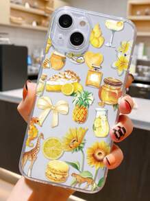 1 Stück Premium personalisiertes kreatives Schleifen-, Obst-, Giraffen-, Sonnenblumen-Design transparentes stoßfestes, fingerabdruckfreies Handyhülle aus TPU für 16 Pro Max/16/16 Pro/16 Plus/15 Pro Max/15 Pro/15 Plus/15/11/12/13/14 Pro Max/XS/XR/11 Pro/11 Pro Max/12 Pro/12 Pro Max/13 Pro/13 Pro Max/7 Plus/14 Pro/14 Pro Max/14 Plus/7 Plus/8 Plus/8/SE2/12 Mini/13 Mini, weiches Material, anti-vergilbend
