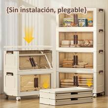 Seokiwi 6 Niveles de Contenedores de Almacenamiento de Plástico con Tapa - Armario de almacenamiento plegable - Plástico pesado resistente, Estante de almacenamiento multicapa para el hogar, estante de almacenamiento para la cocina con ahorro de espacio para refrigerios y bebidas, estantería, organizador de ropa. Contenedores Apilables con Ruedas, Sistema de Organizador Plegable para Armario, Baño, Hogar, Oficina, Dormitorio - Albaricoque - Ver 5