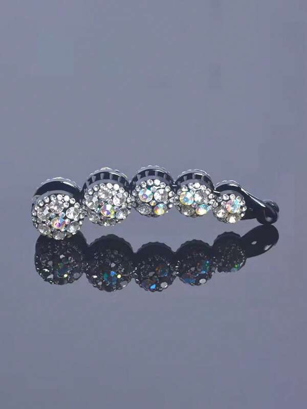 1 stuk elegante dame kristal bananen haarklem verticale paardenstaart haarklem accessoire, glanzend schattig ABS plastic