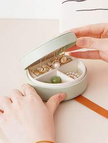 1pc Portable Jewelry Organizer,Case Small Jewelry Boxes,Creative Portable Jewelry Storage Box,Portable Travel Jewelry Box,Bridal Bridesmaid Gift Box,Small Organizers Display Storage Box,Portable PU Leather Jewelry Box,Jewelry Box, Necklace Storage Box - Multicolor - View 6