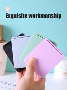 1pc Simple Bathroom Makeup Mirror, Portable Desktop Vanity Mirror, Office Desk Stand Mirror, Handheld Cosmetic Mirror, Adjustable Tabletop Mirror, Student Dormitory Dressing Table Mirror, Home Decoration, Room Decoration, Bathroom Accessory Valentine DAY, Bathroom Accessories Back To School
