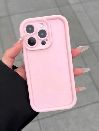 1 pieza Funda de teléfono de silicona rosa mate con tacto suave, anti-caídas y de cobertura completa, compatible con Apple 11, 13, 14, 15, 16, X/XS, XR, XS Max, 7/8, 7 Plus/8 Plus, 12, resistente al agua, a los golpes y a los arañazos