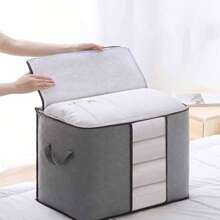 1pc Blanket Storage Bags With Zipper, Non Woven Foldable Comforter Storage Bag, Large Organizers For Blankets, Pillow, Quilts, Linen, Storage Containers With Clear Window