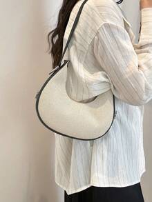 时尚休闲简约小众设计个性化纹理女士单肩包