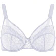 Minimizer Bras Women Full Coverage Underwire Bras Plus Size Lifting Lace Bra Heavy Breast - 淺灰色 - 查看 5