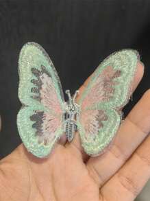 1 Stück neue Frühlings Schmetterling Schuhblume Schuhschnalle, super feenhaft und süße Schuh Dekoration, handbestickt mit Schmetterling, Kinder