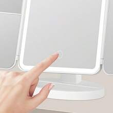 Brand New Rotatable LED Folding Vanity Mirror Touch Control Dimmable Lighted Cosmetic Mirror For Bathroom Bedroom, Ideal Perfect Gift For Women - 白色 - 查看 8