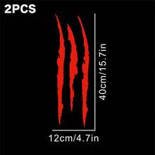 2PCS Red Car Headlight Claw Stickers, Universal Scratchy Engine Hood Lamp Eyebrow Decals - Red - View 2