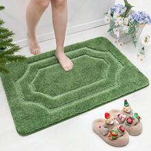 Soft & Absorbent Non-Slip Bathroom Rugs - Polyester Washable Thick Shower Bathroom, Bathtub And Sink 20x32 - Green - View 1