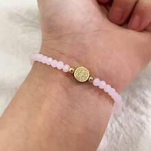 1pc Cut Surface Bead Cross Bracelet Stretch Jewelry Beaded Crystal Bracelets For Women Gift