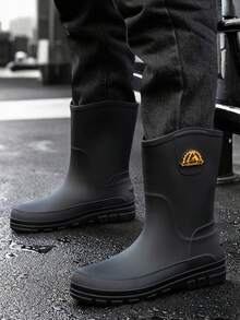 男士雨靴，户外雨天鞋，钓鱼涉水工地建筑水鞋，新款橡胶靴，男士雨鞋，农场畜牧作业鞋，工作鞋，雨季工作鞋 - 黑色 - 查看 9