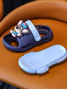 Zapatillas para niños, sandalias antideslizantes con diseño lindo de cachorrito para niños para usar dentro de la casa o en la ducha para niños pequeños