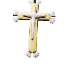 1pc Simple Three-Layer Cross Pendant Necklace With Stainless Steel Chain, And Versatile Fashion Necklace, Amulet Accessory Party, Gift