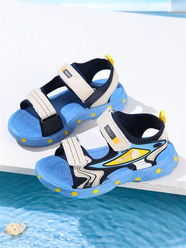 Unisex Lässig Klettverschluss Sandale, geeignet für Herren, Damen, Jugendliche und Studenten, weiche Sohle Strandpantoletten mit asymmetrischem Sohlenmuster, für den Sommer