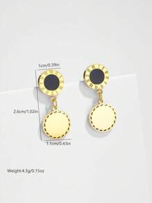 1 par de pendientes de aro elegantes con números romanos y adornos de perlas de estilo vintage minimalista para mujer, adecuados para usar en ocasiones casuales, fiestas, citas y uso diario