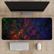 1pc Large Mouse Pad Stylish Geometric Design Desk Mat Computer Keyboard Mouse Laptop Gaming Mat - Suitable For Gamers/Office And Study Accessories - Multicolor - View 8