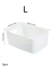 10 Multi-Functional Rectangular Storage Boxes, White Plastic Storage Baskets With Handles, Suitable For Home Kitchen Cabinets, Bathrooms And Food Storage Rooms. Durable And Wear-Resistant, It Is A Storage Rack Basket For Spices, Snacks And Daily Necessities, A Dormitory Storage Basket For The Back-To-School Season, And A Desktop Miscellaneous Storage Box,For Back To School - Multicolor - View 16