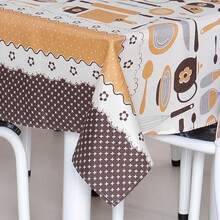 Oxford Tablecloth Rectangular Polyester Plain 4 To 12 Seats Living Room Kitchen Dining Luxury Modern Washable Premium Fabric - Camel - View 1