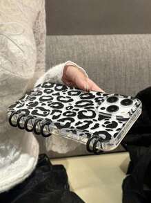 Cheetah,Leopard Print 1pc Leopard Flap Laptop Style Phone Case, Compatible With Apple11/12/13/14/15/15 Plus/15 Pro/15 Pro Max/16 Plus/16 Pro/16 Pro/16 Pro Max