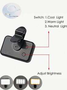 buguangdeng 1pc USB Rechargeable Selfie Ring Light, Portable Mini Fill Light, Suitable For Computer, Photography, Video Calls And More, Adjustable Brightness And Color, Ideal Gift For Friends And Family, Rechargeable (Built-In 150mAh Battery) - Charging Model - View 9