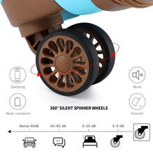 Hard-Shell Suitcase Set 14/20/24/28 Inches With Beauty Case – 4-Piece Trolley Suitcase Set Made Of Polypropylene With TSA Lock, 360° Wheels And Telescopic Handle – Also Available As Individual Suitcase - 淺藍色 - 查看 8